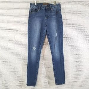 Leith Mid-rise Skinny Jeans Distressed Medium Wash